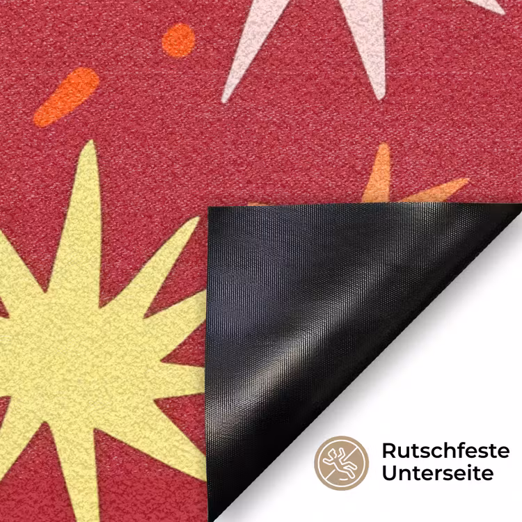 Sterren - Speels - Rood Deurmat klein 898 -antislip_DE