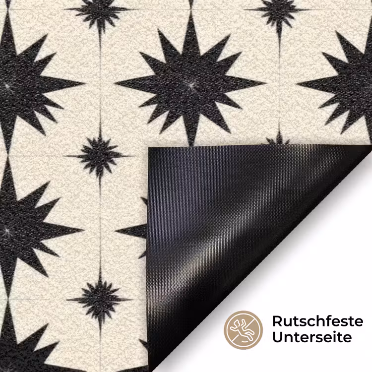 Stervormen - Geometrisch - Zwart Deurmat klein 898 -antislip_DE
