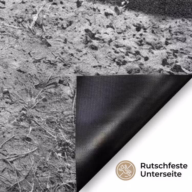 Stier - Schaduw - Dieren - Contrast - Zwart-wit Deurmat klein -antislip_DE