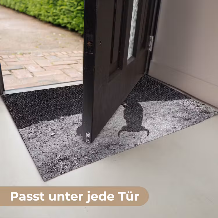 Stier - Schaduw - Dieren - Contrast - Zwart-wit Deurmat klein -USP_DE