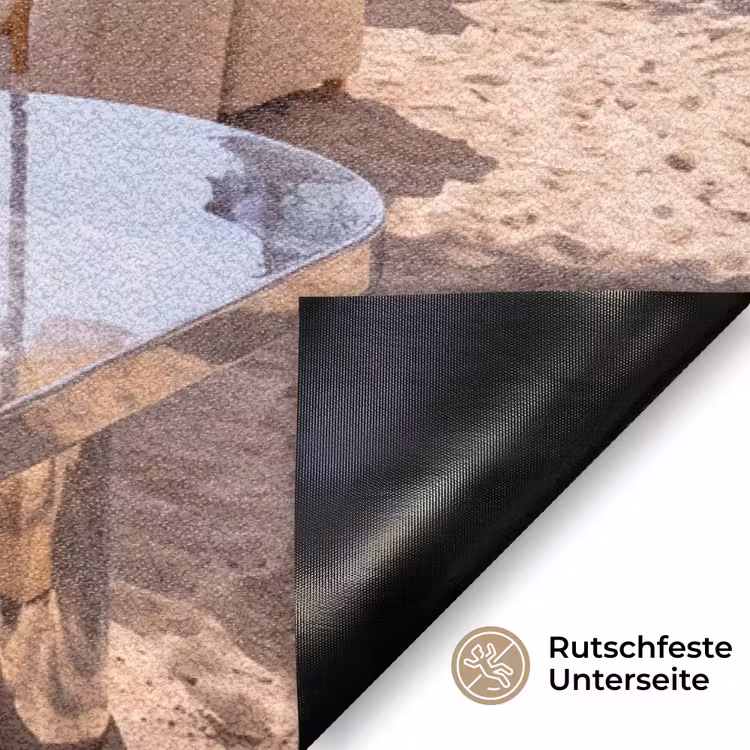 Fußmatte - Strand – Liegestühle – Urlaub – Modern – Gelb - Strand - Ligbedden - Vakantie - Modern - Geel Deurmat klein