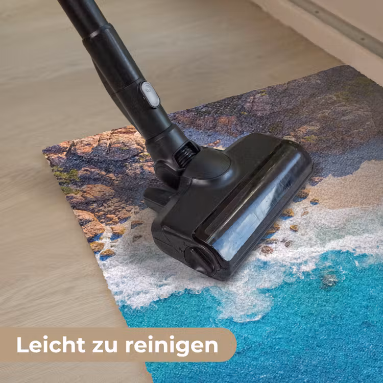 Strand - Zee - Rotsen - Natuur - Blauw Deurmat klein -reinigen_DE