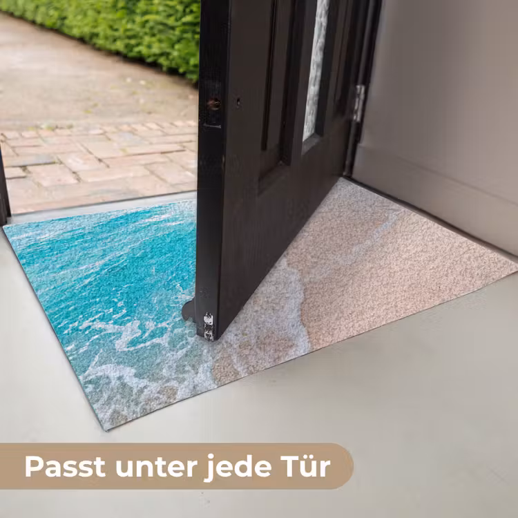 Strand - Zee - Golf - Natuur - Blauw Deurmat klein -USP_DE