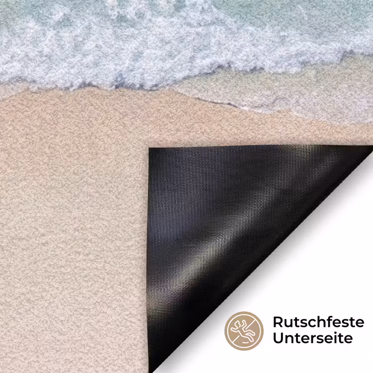 Strand - Zee - Golven - Natuur - Blauw Deurmat klein -antislip_DE