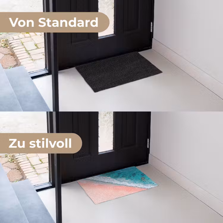 Strand - Oceaan - Golven - Roze Zand - Natuur Deurmat klein -voor-na_DE