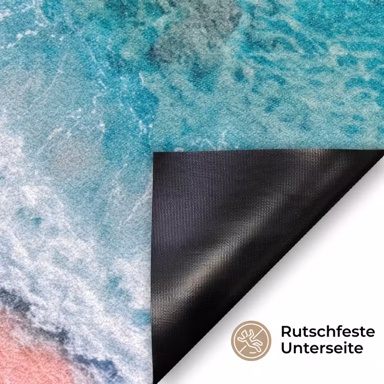 Strand - Oceaan - Golven - Roze Zand - Natuur Deurmat klein -antislip_DE
