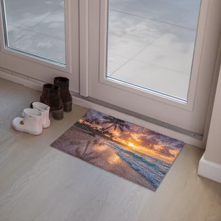 Strand - Zonsopgang - Tropisch - Natuur - Oranje Deurmat klein -sfeer3