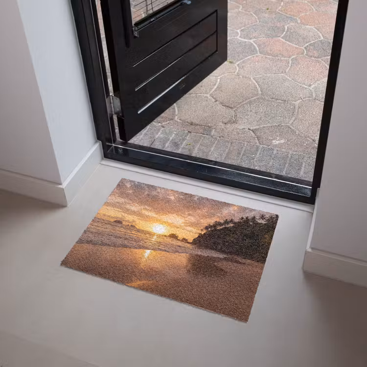 Strand - Zonsondergang - Natuur - Tropisch - Oranje Deurmat klein -sfeer5