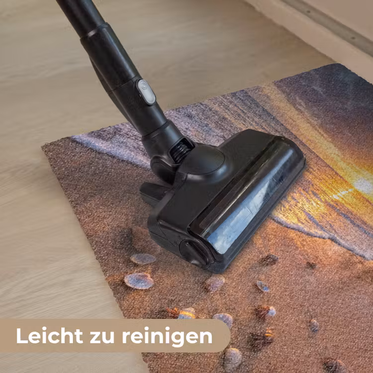 Strand - Zonsondergang - Palmbomen - Natuur - Oranje Deurmat klein -reinigen_DE