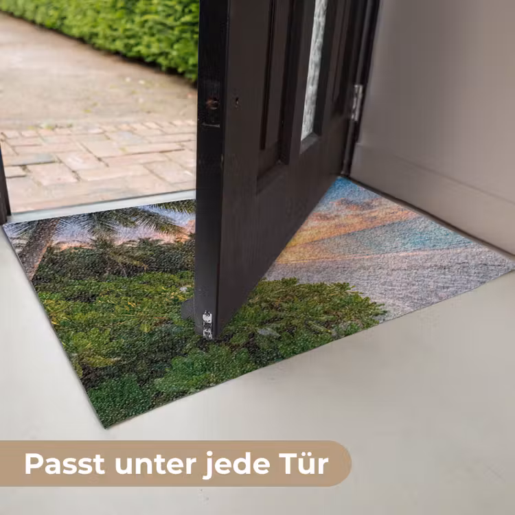 Strand - Zonsondergang - Palmbomen - Tropisch - Natuur Deurmat klein -USP_DE