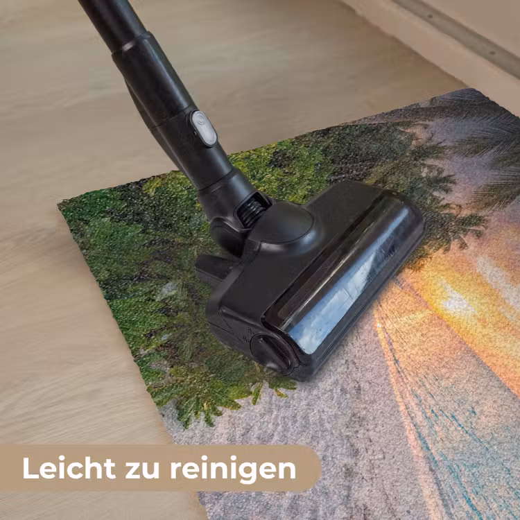 Strand - Zonsondergang - Palmbomen - Tropisch - Natuur Deurmat klein -reinigen_DE