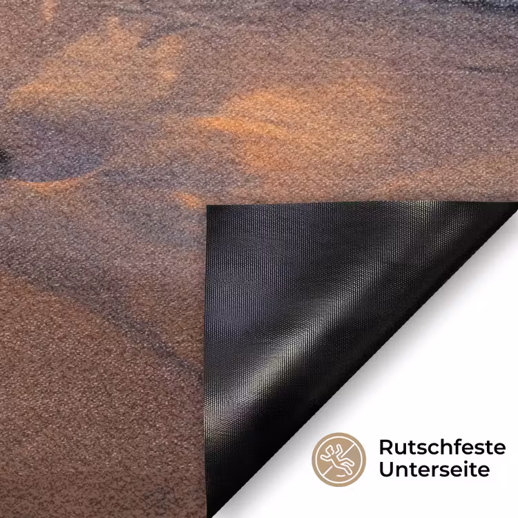 Strand - Zonsondergang - Golven - Natuur - Oranje Deurmat klein -antislip_DE