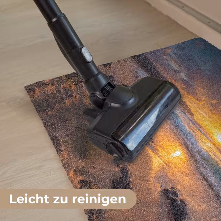 Strand - Zonsondergang - Golven - Natuur - Oranje Deurmat klein -reinigen_DE