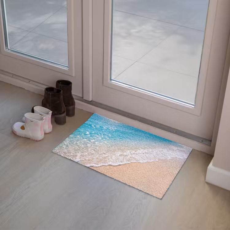 Strand - Water - Natuur - Blauw - Beige Deurmat klein -sfeer3