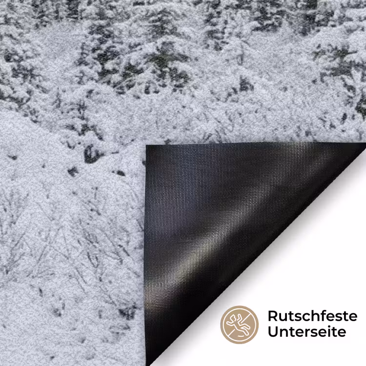 Weg - Bergen - Sneeuw - Naaldbos - Avontuurlijk Deurmat klein -antislip_DE