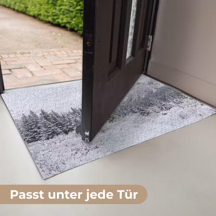 Weg - Bergen - Sneeuw - Naaldbos - Avontuurlijk Deurmat klein -USP_DE