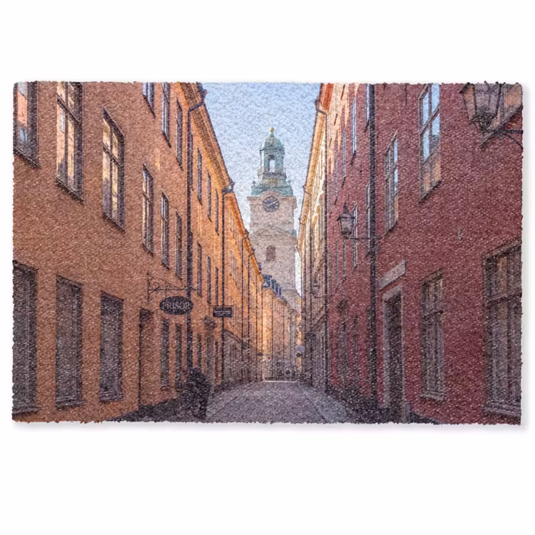 Fußmatte - Straße – Glockenturm – Stadt – Architektur – Historisch - Straat - Klokkentoren - Stad - Architectuur - Historisch Deurmat klein