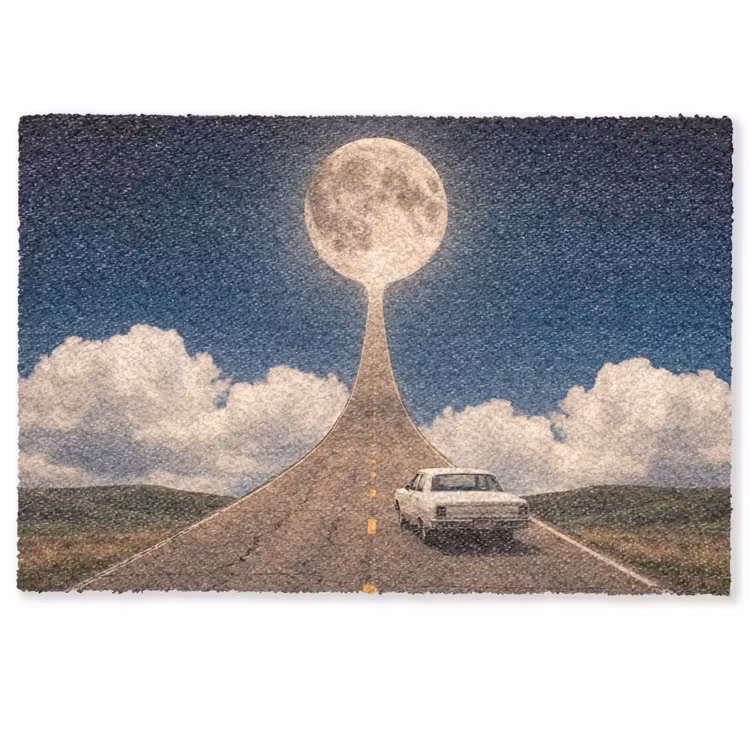 Fußmatte - Straße – Mond – Nacht - Weg - Maan - Nacht Deurmat klein