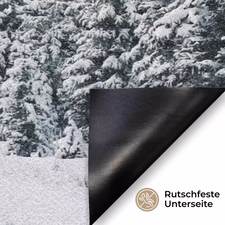 Weg - Sneeuw - Naaldbos - Winter - Avontuurlijk Deurmat klein -antislip_DE