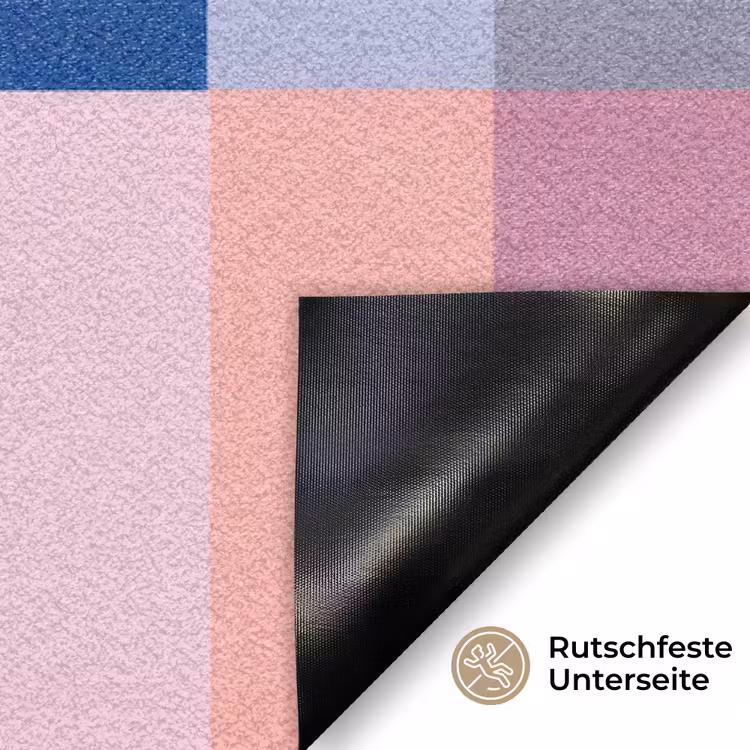 Stroken - Blauw - Patroon - Abstract Deurmat klein -antislip_DE