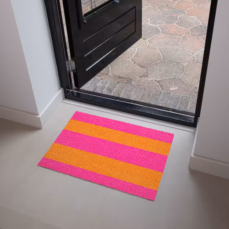 Strepen - Horizontaal - Roze Deurmat klein 898 -sfeer5