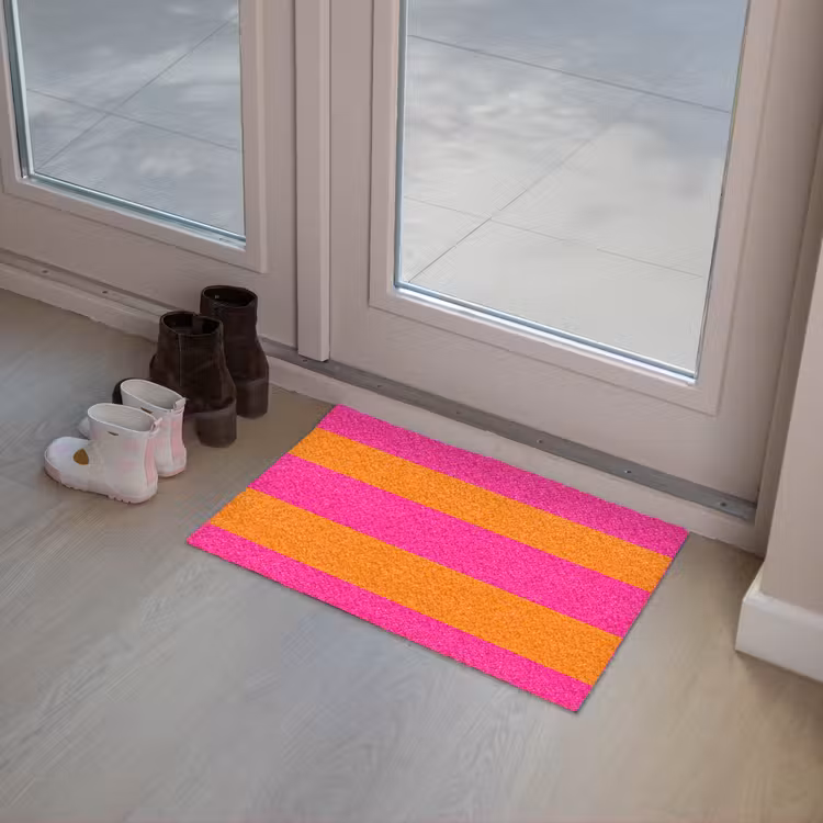 Strepen - Horizontaal - Roze Deurmat klein 898 -sfeer3