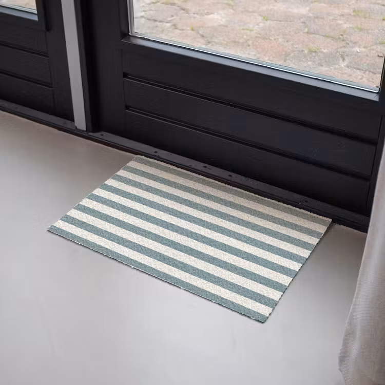 Strepen - Modern - Blauw Deurmat klein 898 -sfeer2
