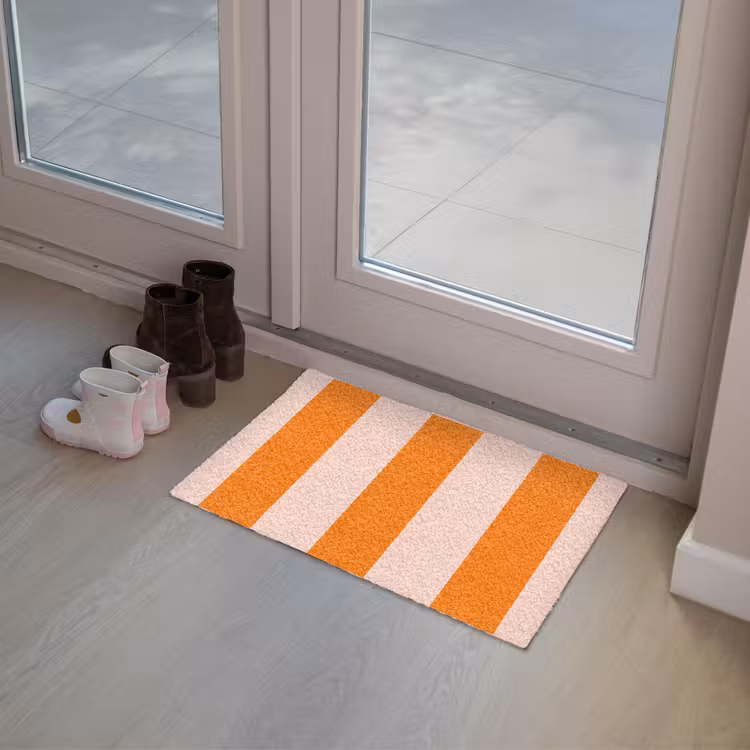 Strepen - Modern - Oranje Deurmat klein 898 -sfeer3