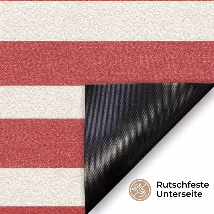 Strepen - Patroon - Rood Deurmat klein 898 -antislip_DE