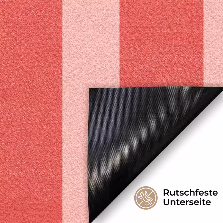 Strepen - Rood - Try again Deurmat klein -antislip_DE