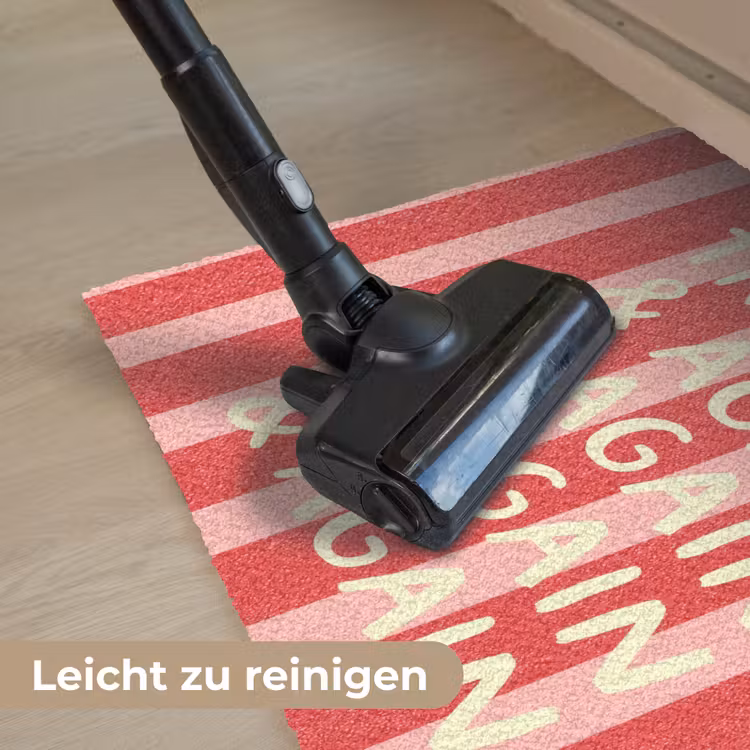 Strepen - Rood - Try again Deurmat klein -reinigen_DE