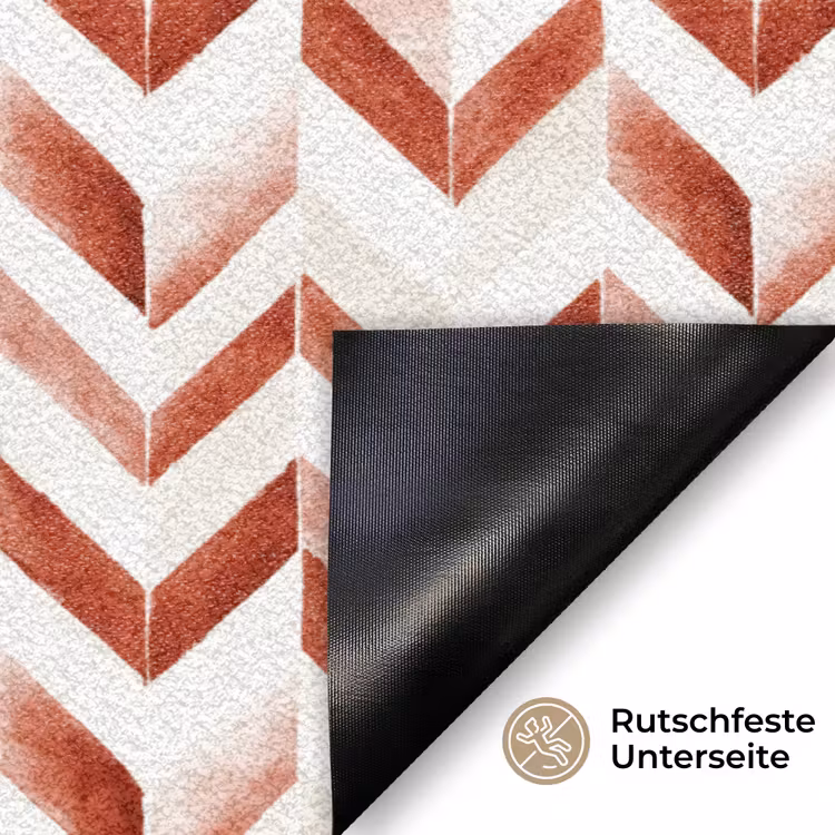 Strepen - Rood - Wit - Patroon Deurmat klein 898 -antislip_DE