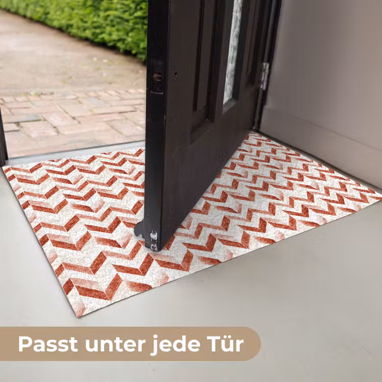 Strepen - Rood - Wit - Patroon Deurmat klein 898 -USP_DE