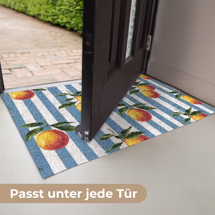 Strepen - Citroen - Blauw Deurmat klein 898 -USP_DE