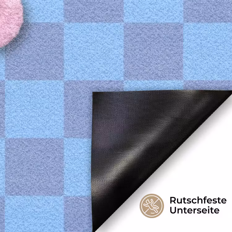 Sweet dreams - Vierkanten - Roze - Blauw Deurmat klein -antislip_DE