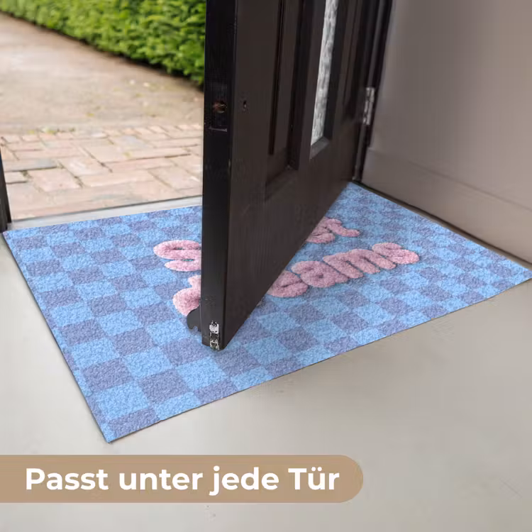 Sweet dreams - Vierkanten - Roze - Blauw Deurmat klein -USP_DE