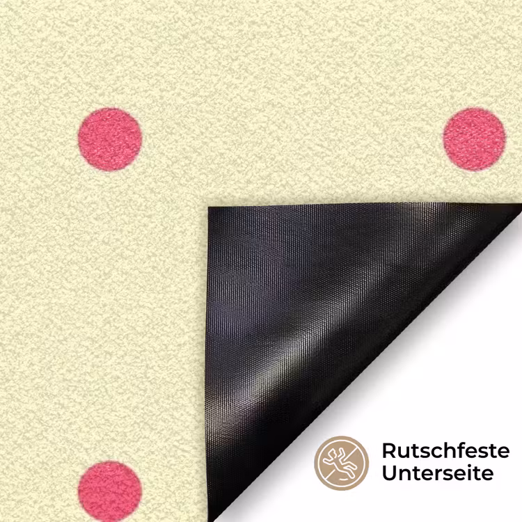 Swag - Roze - Stippen - Geel Deurmat klein -antislip_DE