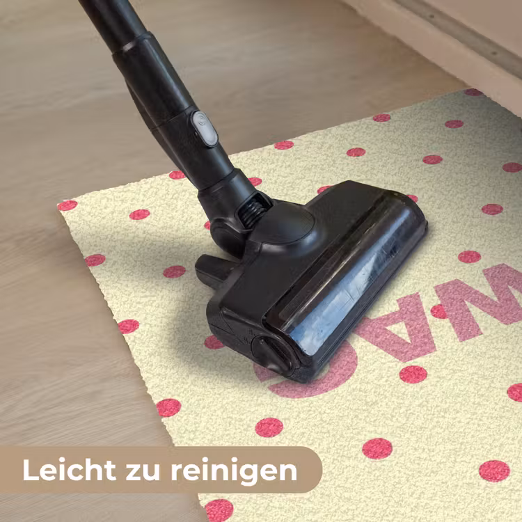 Swag - Roze - Stippen - Geel Deurmat klein -reinigen_DE