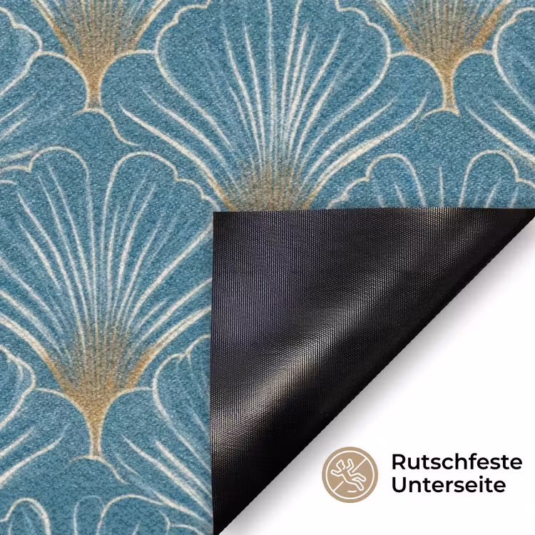 Symmetrisch - Patroon - Blauw Deurmat klein 898 -antislip_DE