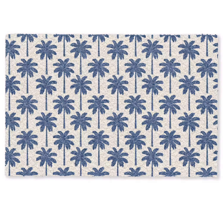 Symmetrisch - Palm - Blauw Deurmat klein 898 -zkaufland3d
