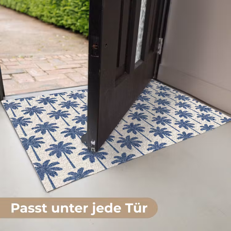 Symmetrisch - Palm - Blauw Deurmat klein 898 -USP_DE
