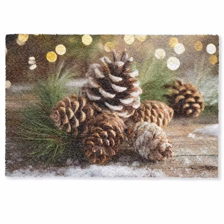 Dennenappels - Kerstsfeer - Bruin - Groen Deurmat klein -zkaufland3d