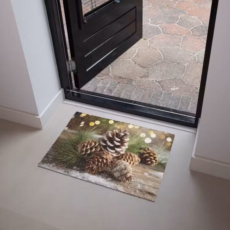 Dennenappels - Kerstsfeer - Bruin - Groen Deurmat klein -sfeer5