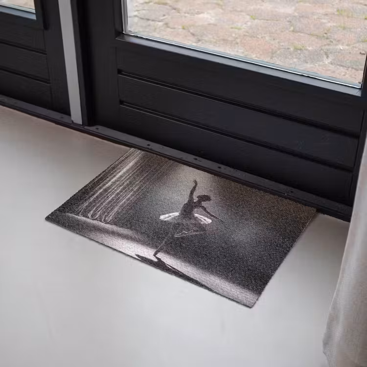 Danser - Podium - Zwart-wit - Kunst - Klassiek Deurmat klein -sfeer2