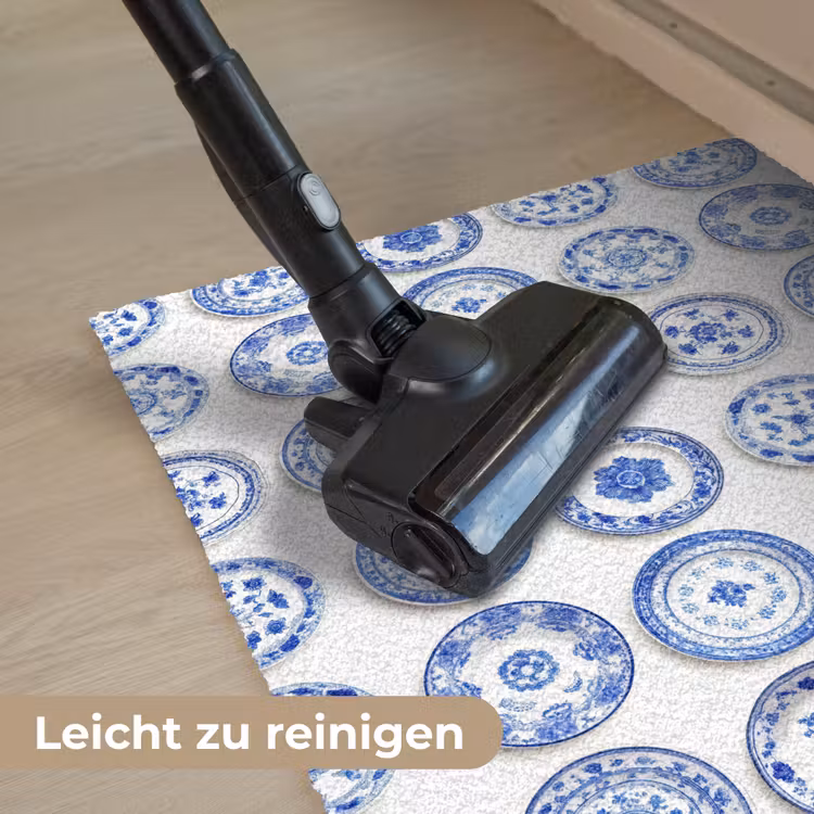 Borden - Bloemen - Patroon - Blauw Deurmat klein 898 -reinigen_DE