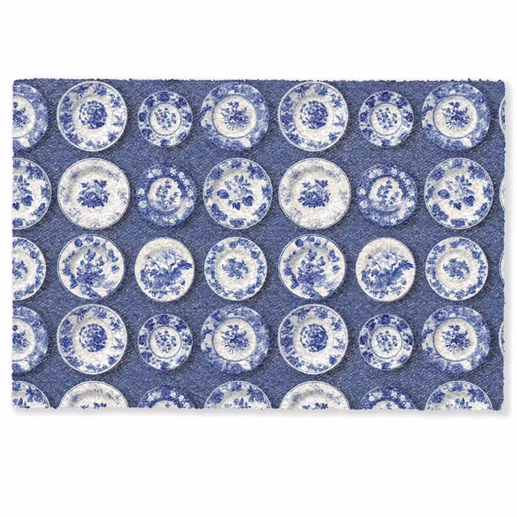 Borden - Floraal - Blauw Deurmat klein 898 -zkaufland3d