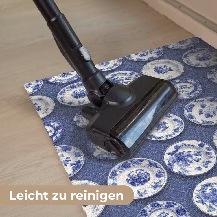 Borden - Floraal - Blauw Deurmat klein 898 -reinigen_DE