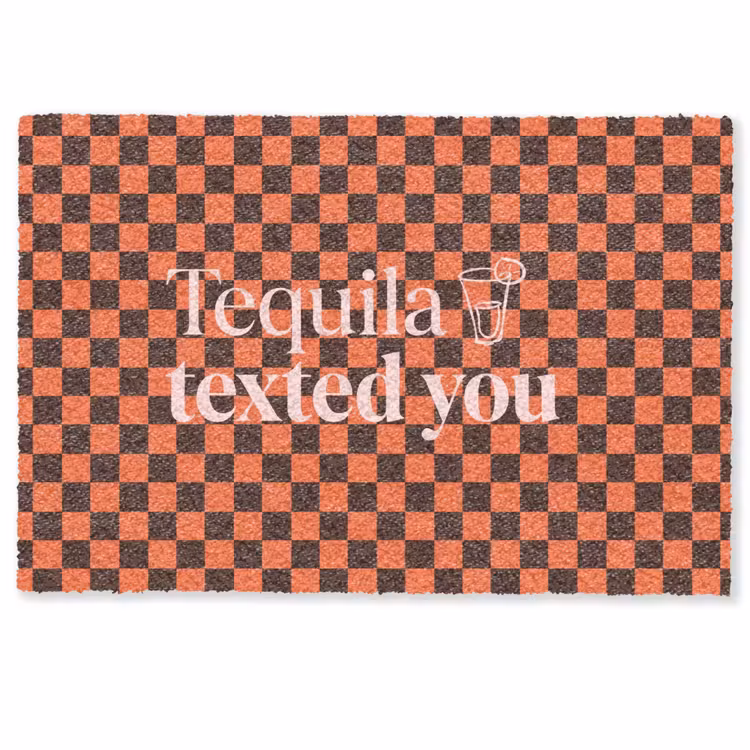Tequila texted you - Glas - Vierkanten - Oranje Deurmat klein -zkaufland3d