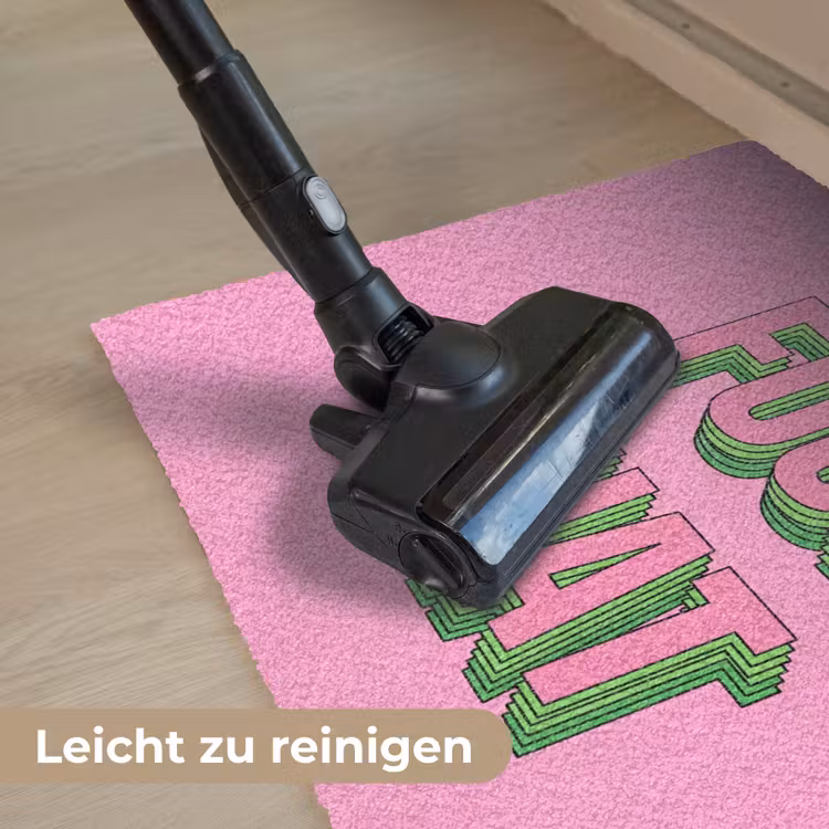 Tekst - Bold - Roze Deurmat klein -reinigen_DE