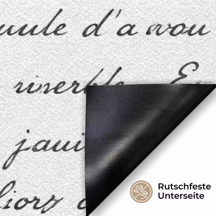 Tekst - Handschrift - Klassiek - ZwartWit Deurmat klein -antislip_DE